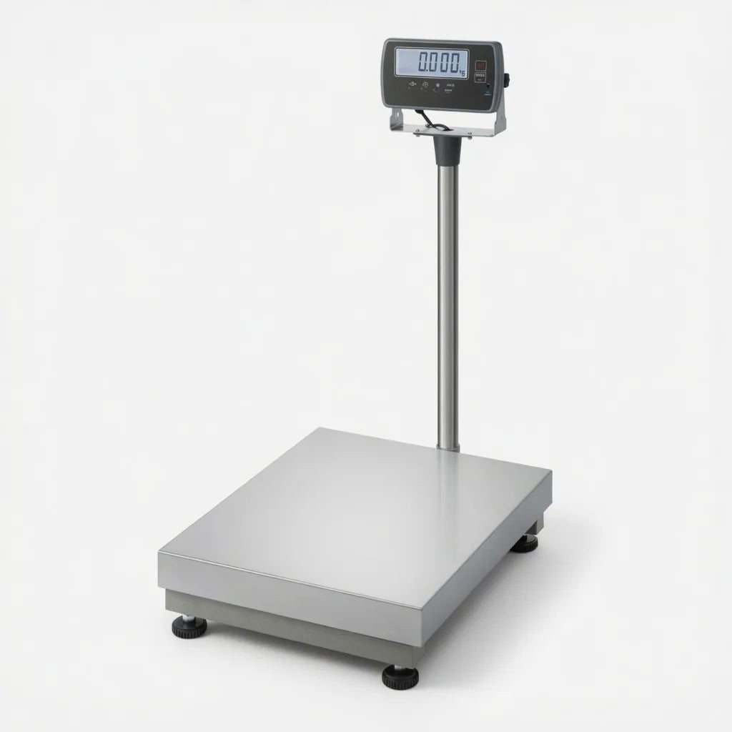 Balance plateforme 150 kg avec plateau inox et indicateur Si-10 sur colonne